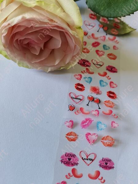 Love Valentine Foil Nail Transfer