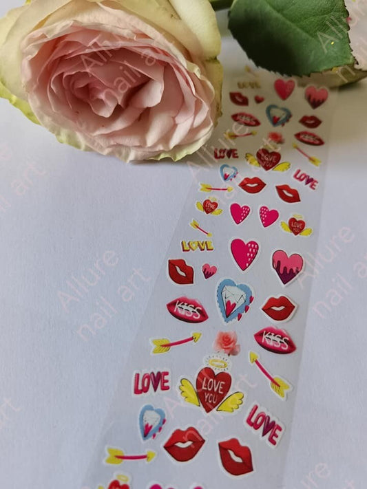 Love Valentine Foil Nail Transfer