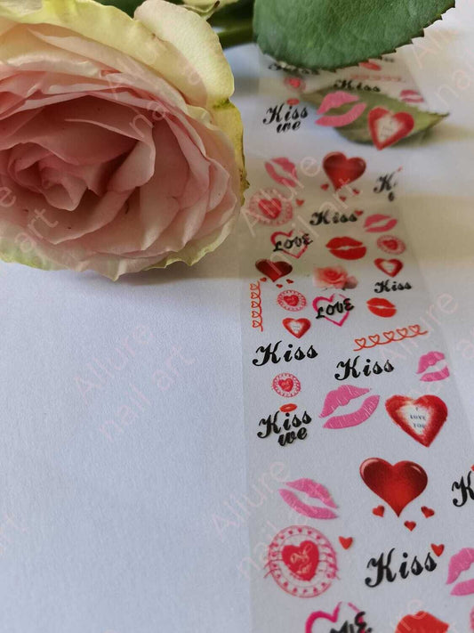 Love Valentine Foil Nail Transfer