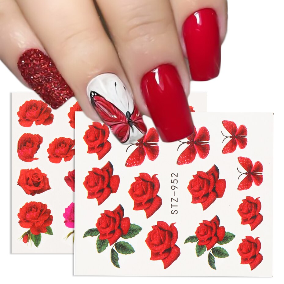 Rose Flower Nail Decal