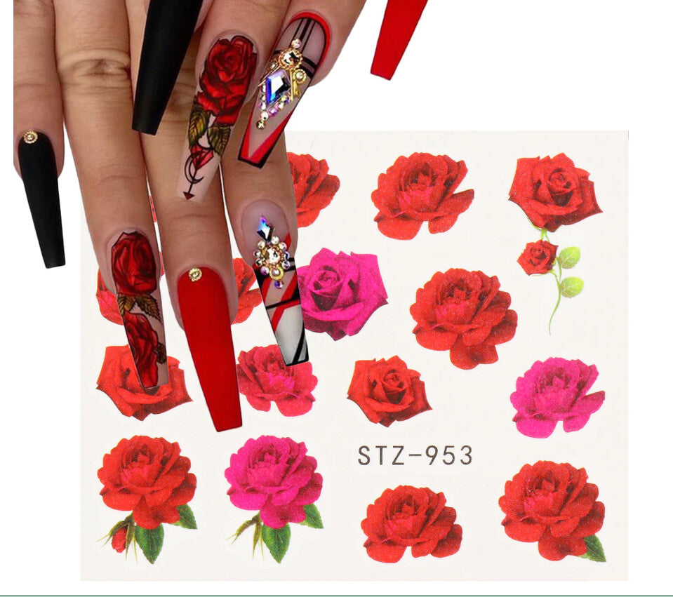 Rose Flower Nail Decal