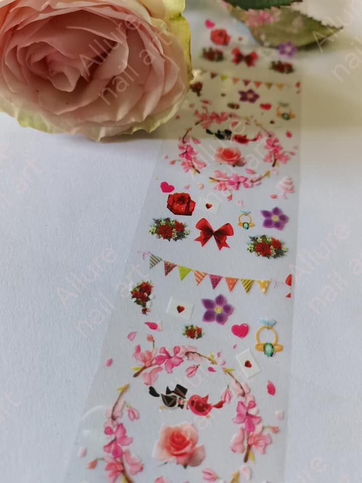 Love Valentine Foil Nail Transfer