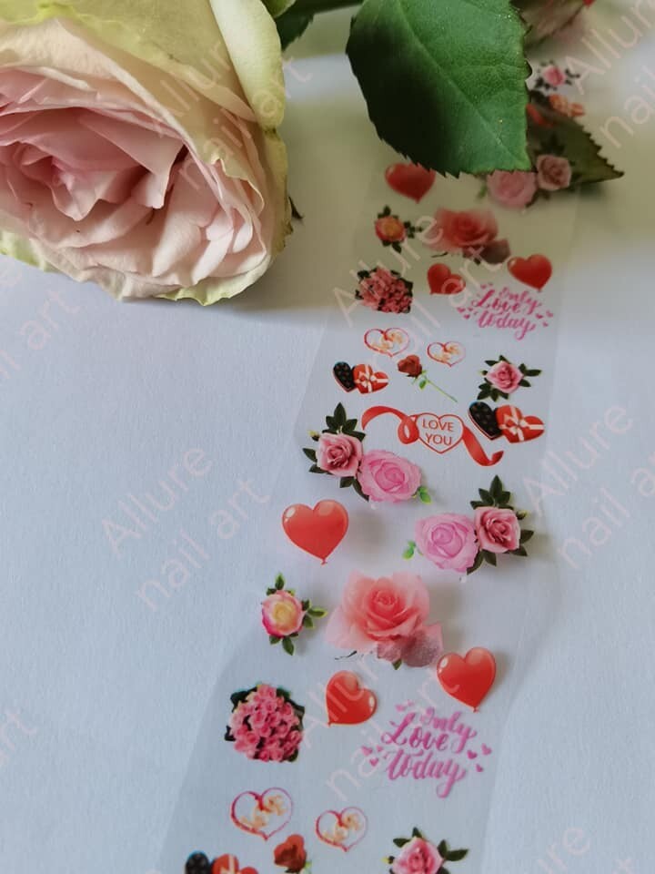 Love Valentine Foil Nail Transfer