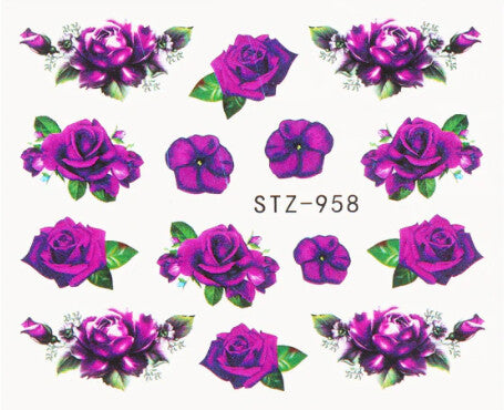 Rose Flower Nail Decal