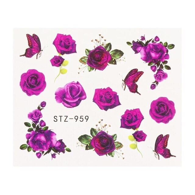 Rose Flower Nail Decal