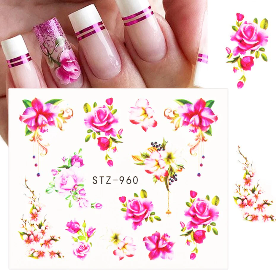 Rose Flower Nail Decal