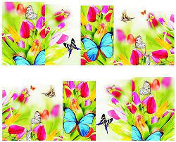 Butterfly Flower Nail Decal