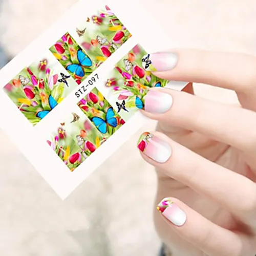 Butterfly Flower Nail Decal