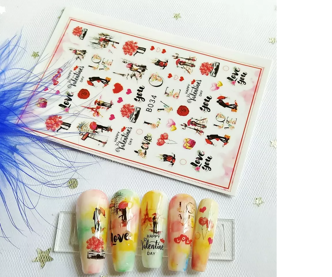 Valentine Hearts Love Fashion Make up Nail Sticker