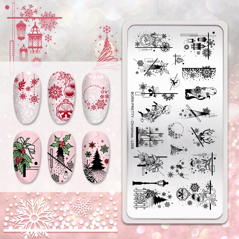 Christmas Snowflake Born Pretty Stamping Plate - L009