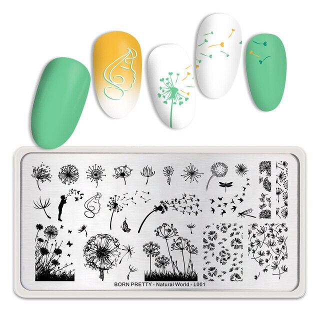 Natural World Born Pretty Nail Stamping Plate - L001