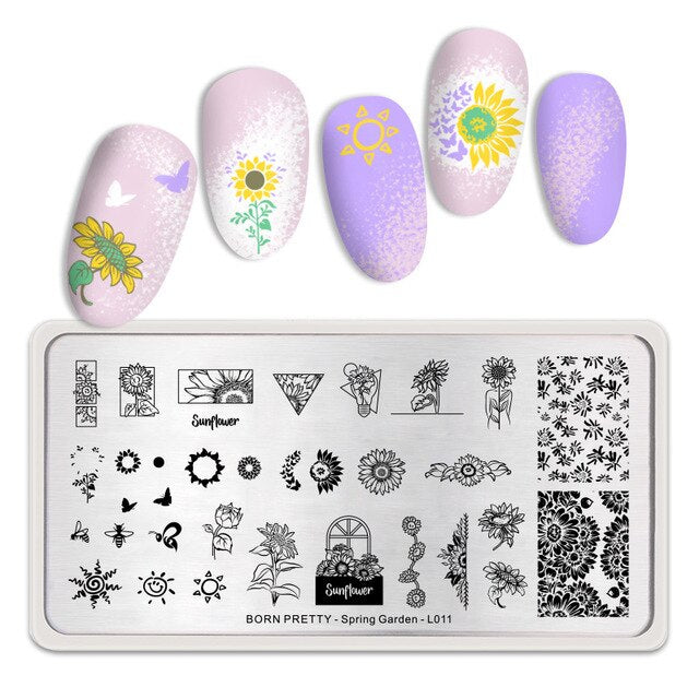 Spring Garden Born Pretty Nail Stamping Plate - L011
