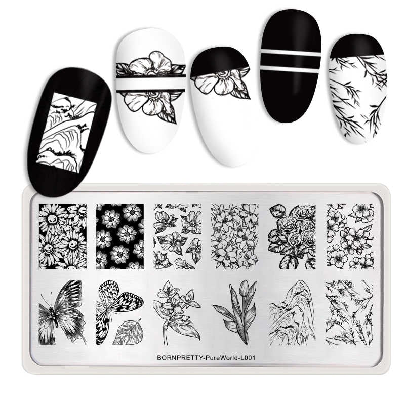 Pure World Born Pretty Nail Stamping Plate - L001