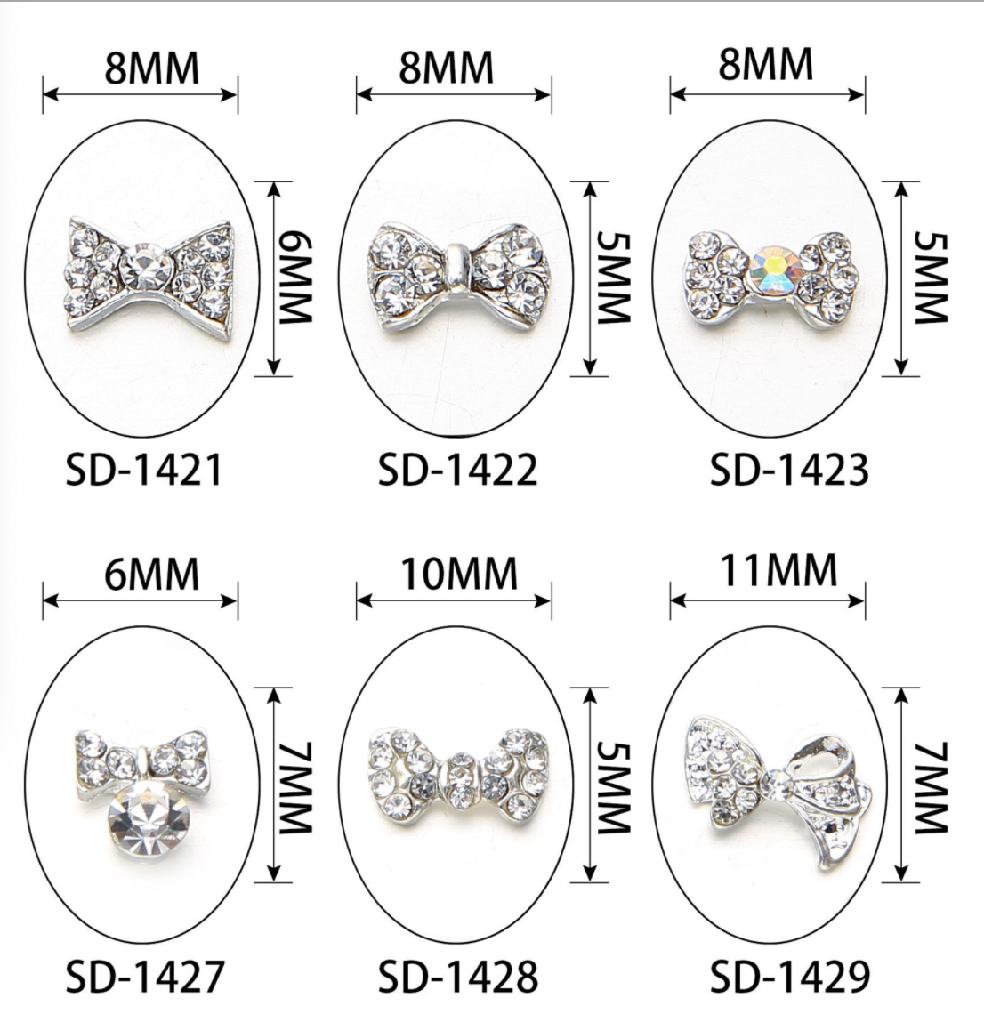 Bow Rhinestones Charms Nail Art Decoration