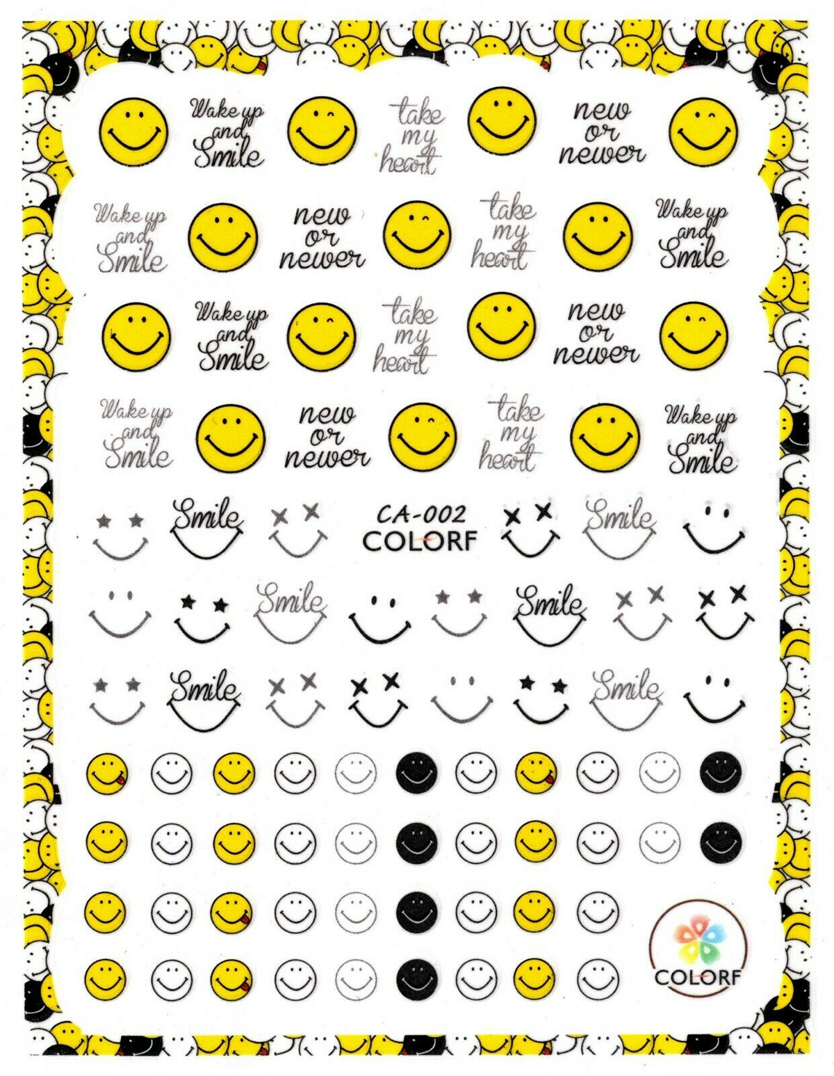 Smiley Face Emoji Nail Sticker