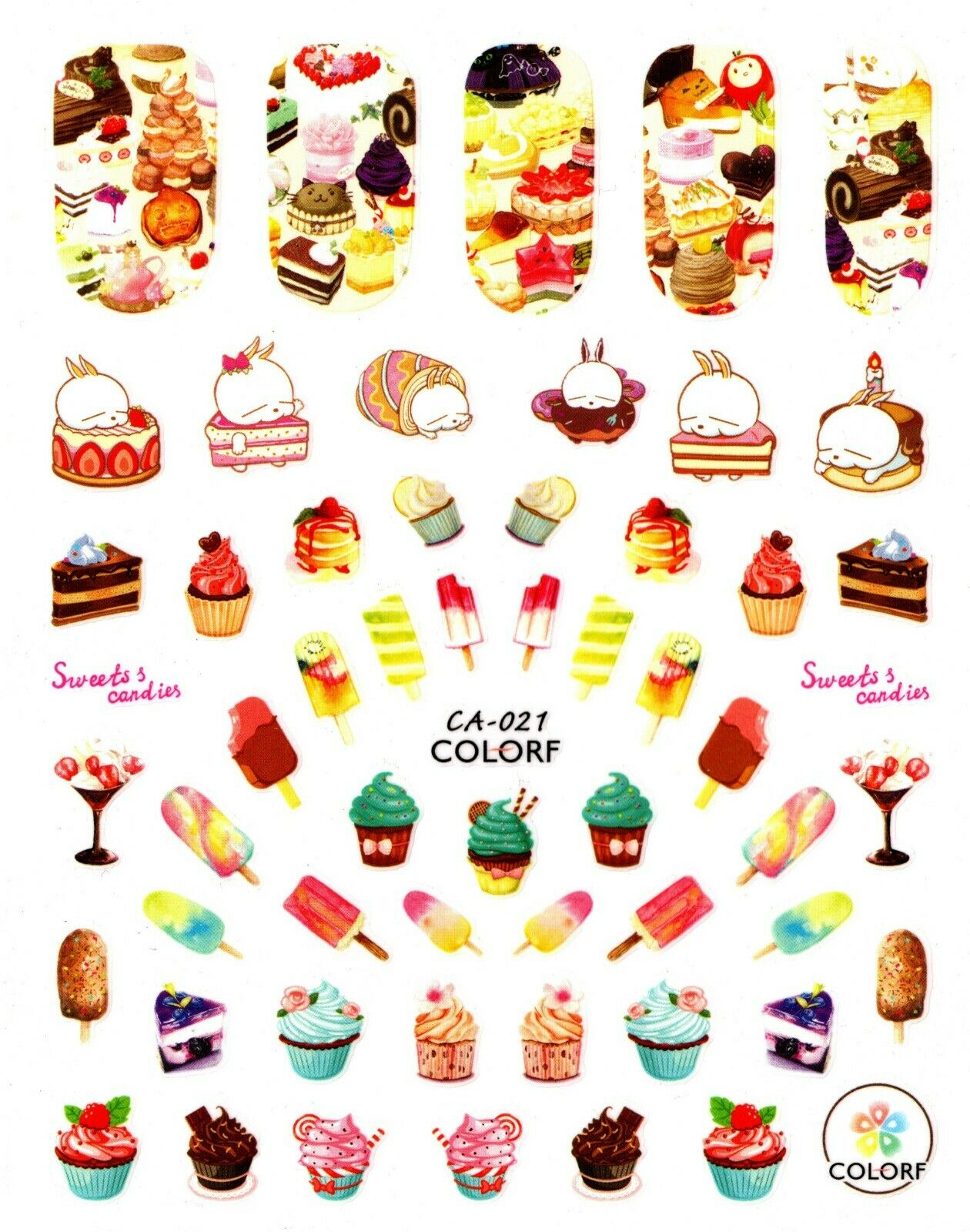 Desert Cake Fruit Drinks Nail Sticker