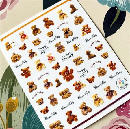 Teddy Bear Nail Sticker