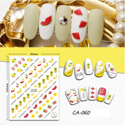 Fruit Watermelon Banana Lemon Cherry Nail Sticker