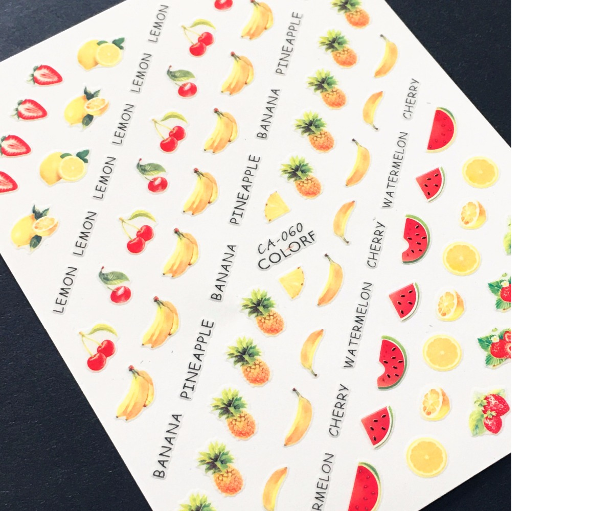 Fruit Watermelon Banana Lemon Cherry Nail Sticker