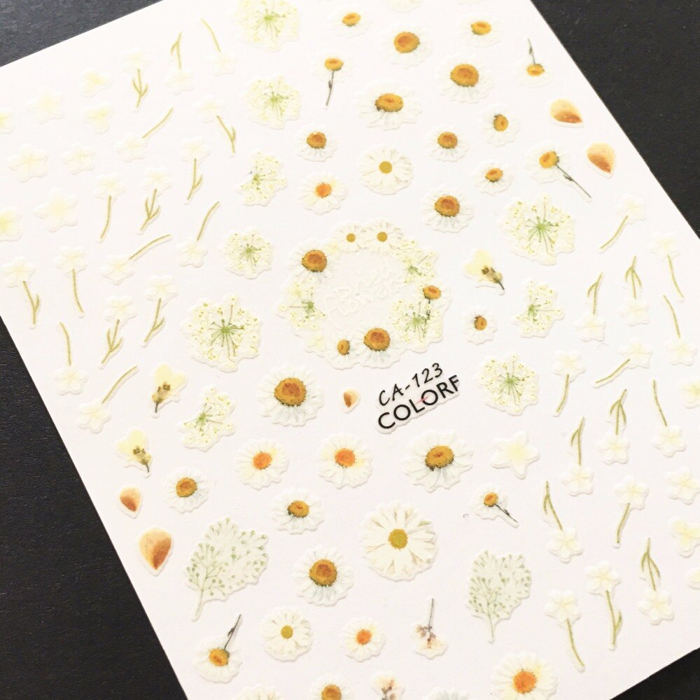 Flower Daisy Leaves Leaf Water Color Lady Nail Sticker