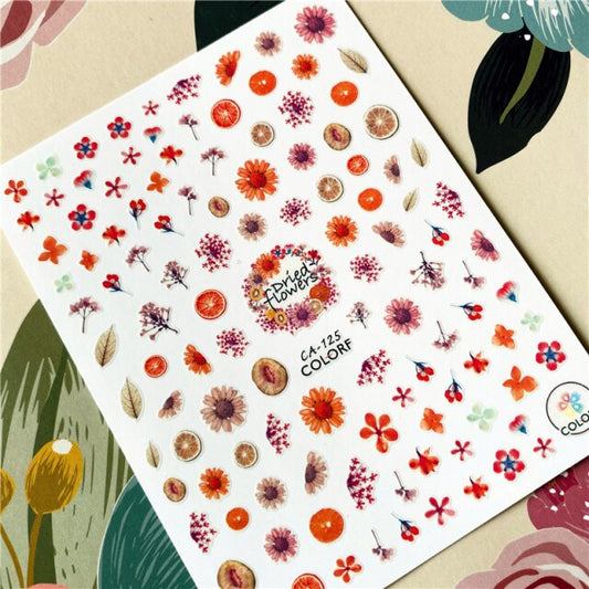 Flower Daisy Leaves Leaf Water Color Lady Nail Sticker