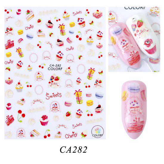 Desert Cherry Cake Macaroon Nail Sticker