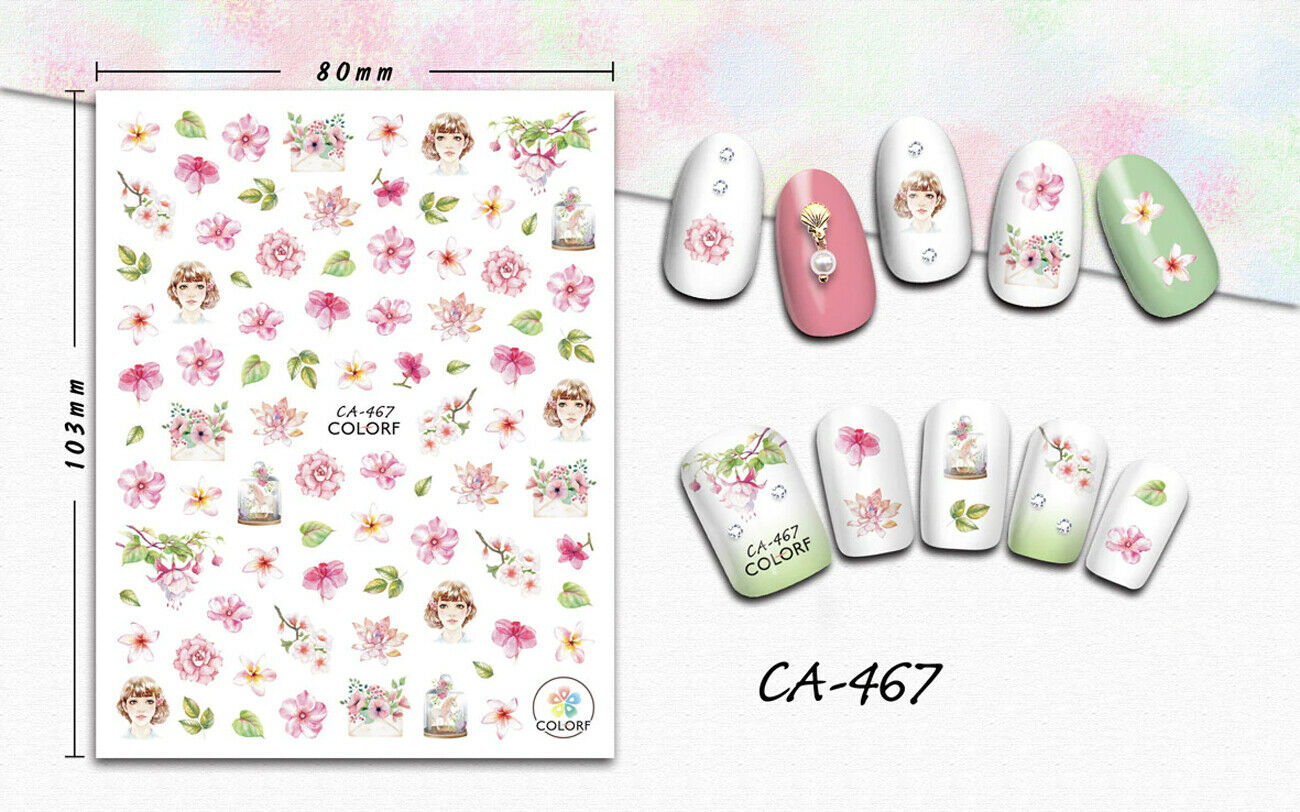 Flower Leaves Leaf Lady Nail Sticker