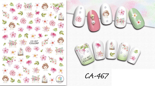 Flower Leaves Leaf Lady Nail Sticker