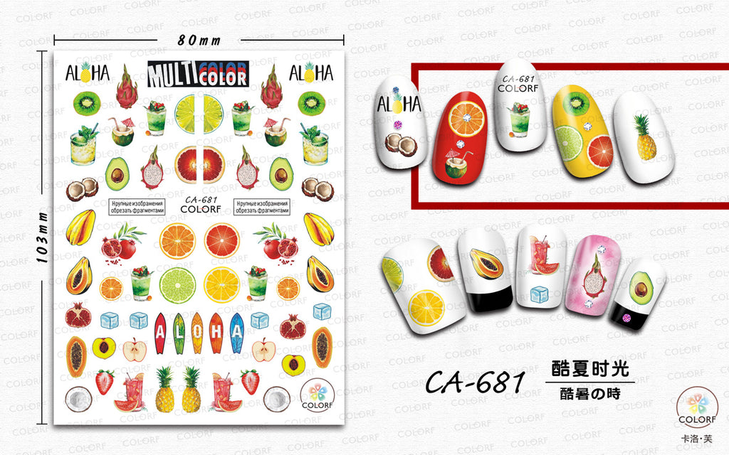 Fruit Grape Berries Drinks Desert Cherries Flower Nail Sticker