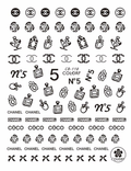 Fashion Design Brand Text Geometric Nail Sticker