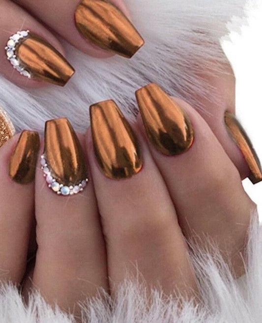 Bronze Copper Chrome Nail Powder