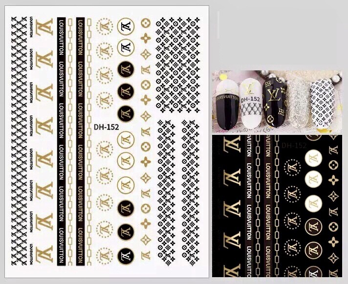 Fashion Design Brand Text Geometric Nail Sticker