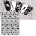 Fashion Design Brand Text Geometric Nail Sticker