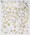 Gold Geometric Abstract Nail Art Sticker