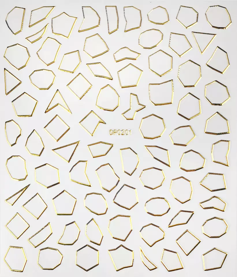 Gold Geometric Abstract Nail Art Sticker