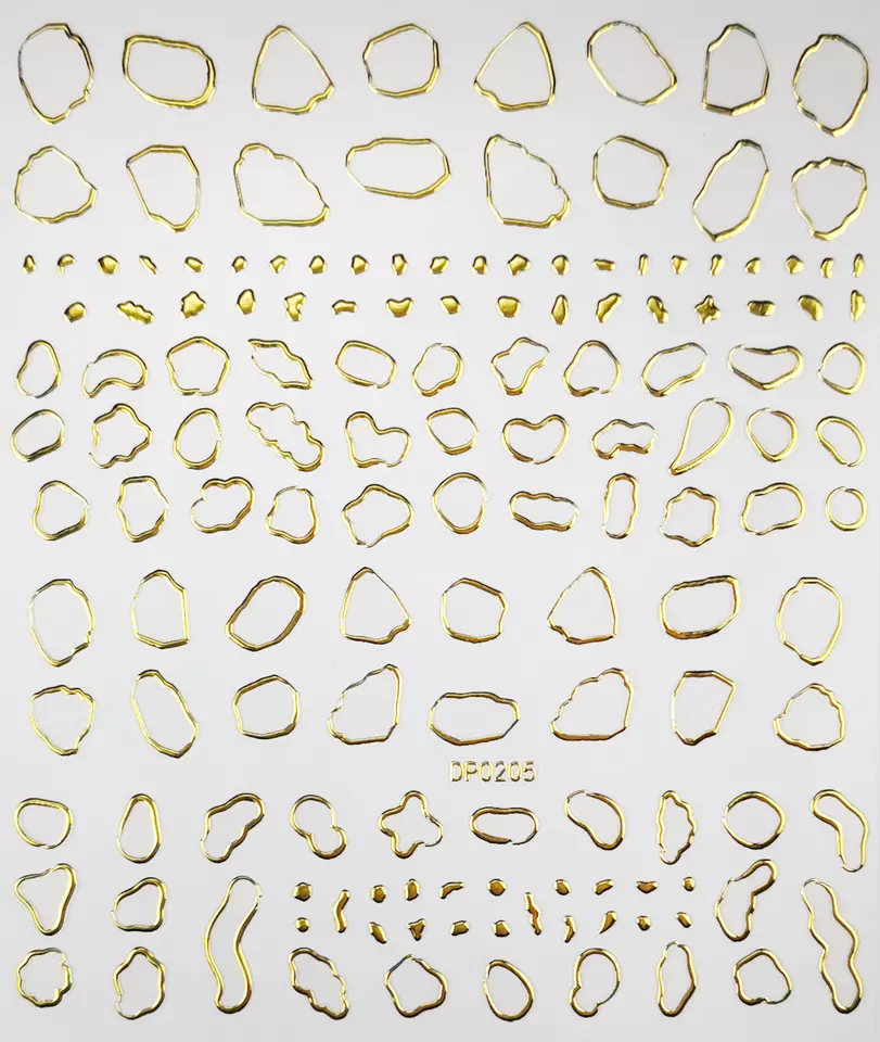 Gold Geometric Abstract Nail Art Sticker
