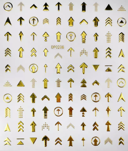 Gold Geometric Abstract Nail Art Sticker