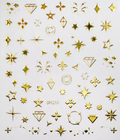 Gold Geometric Abstract Nail Art Sticker