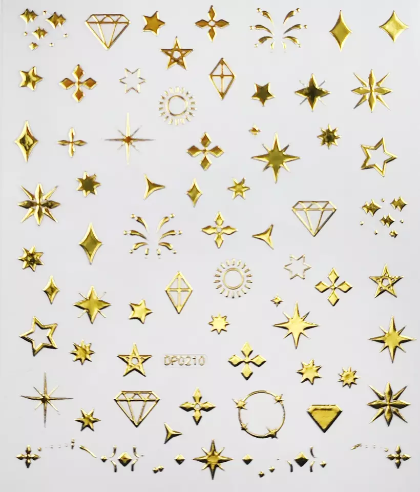 Gold Geometric Abstract Nail Art Sticker