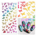 Rainbow Colorful Butterfly Abstract Nail Art Sticker