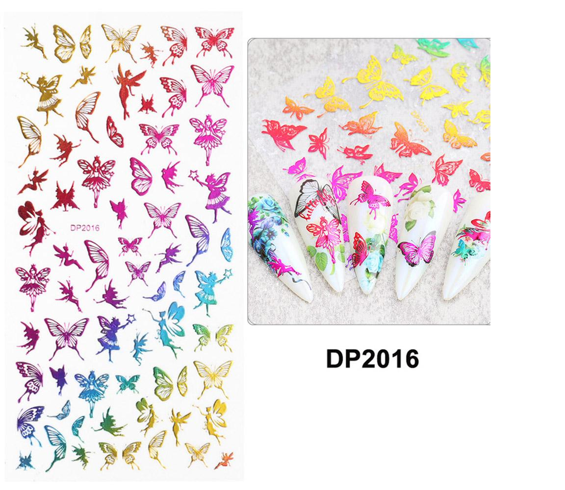 Rainbow Colorful Butterfly Abstract Nail Art Sticker