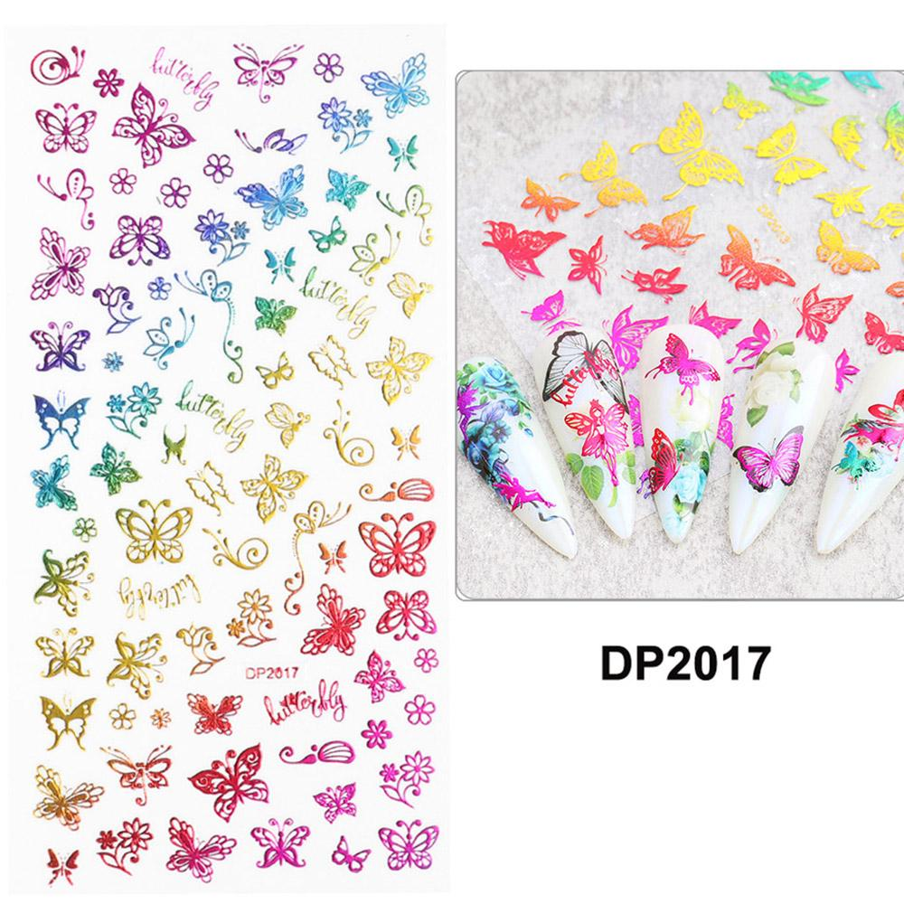Rainbow Colorful Butterfly Abstract Nail Art Sticker