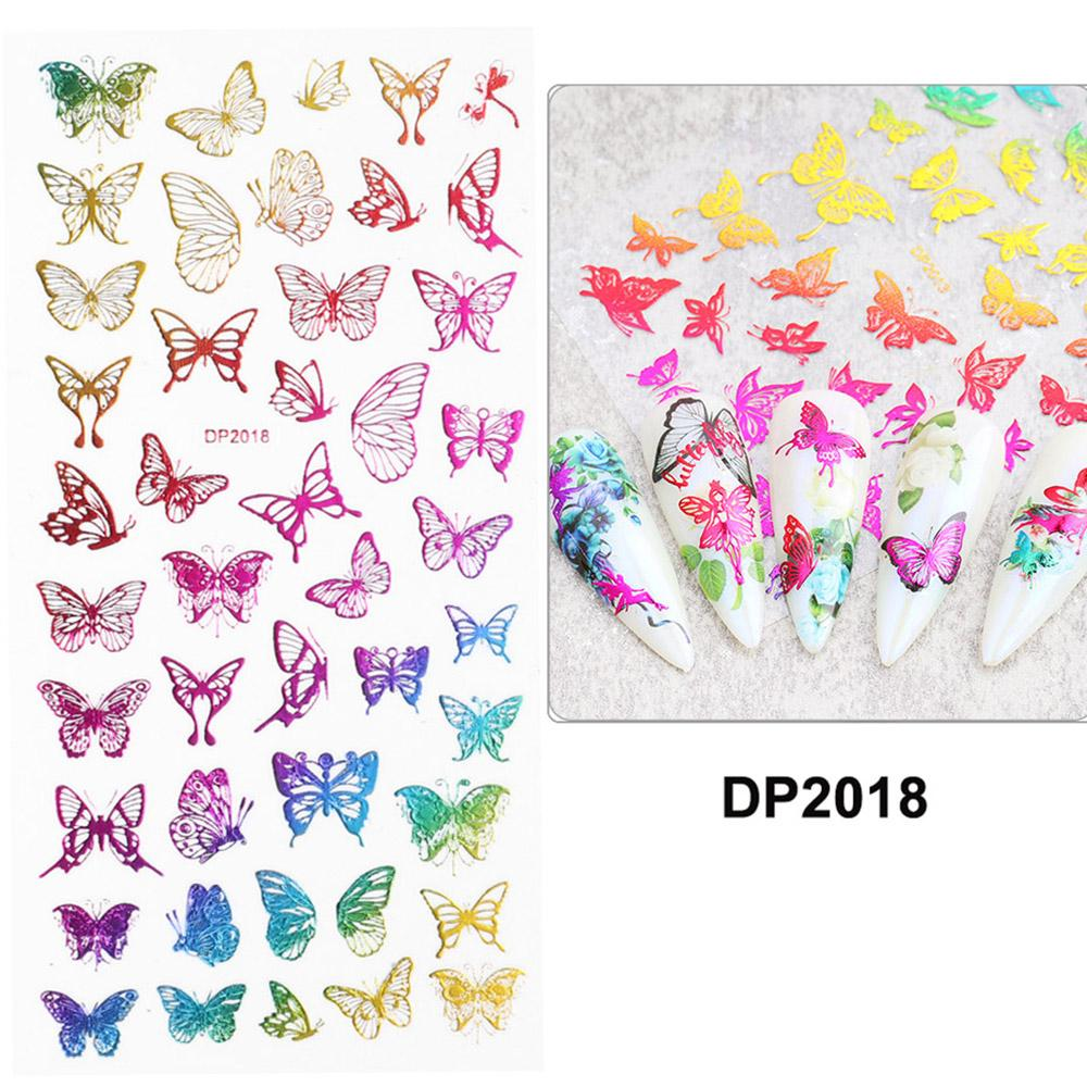 Rainbow Colorful Butterfly Abstract Nail Art Sticker