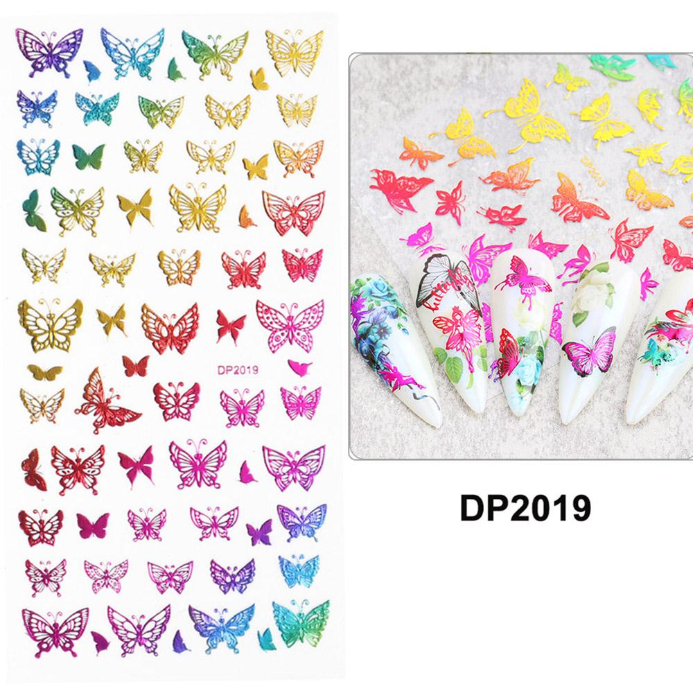 Rainbow Colorful Butterfly Abstract Nail Art Sticker