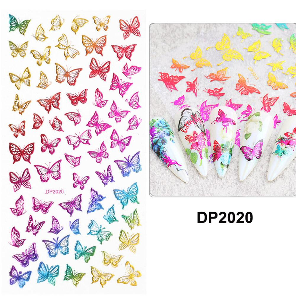 Rainbow Colorful Butterfly Abstract Nail Art Sticker