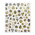 Hearts Geometric Leaves Flower Abstract Nail Art Sticker