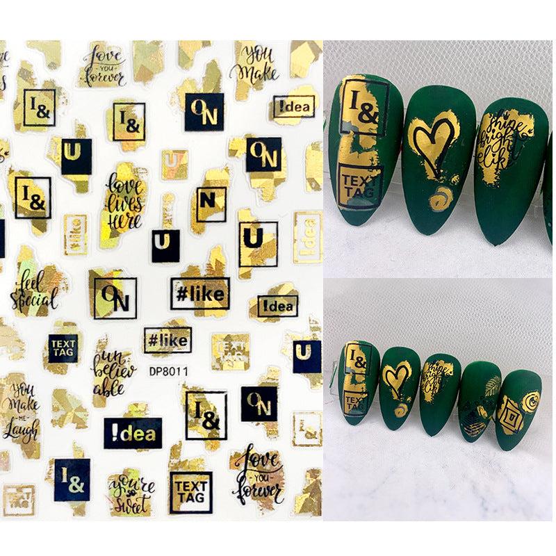 Geometric Leaves Flower Abstract Nail Art Sticker