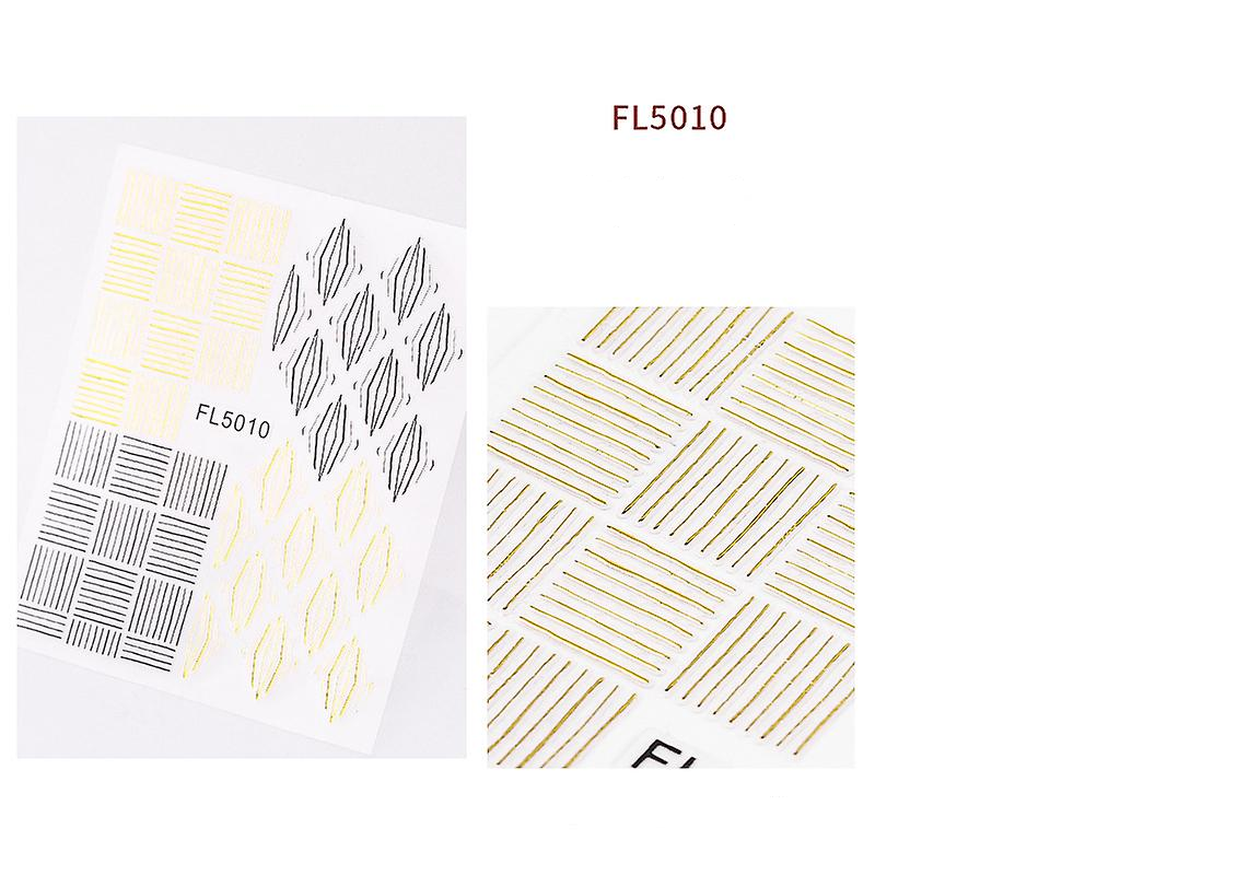 Geometric Leaves Flower Abstract Nail Art Sticker