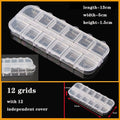 12 Compartment Empty Plastic Storage Case Rhinestones Box - Transparent 12Grid rhinestone Empty Box