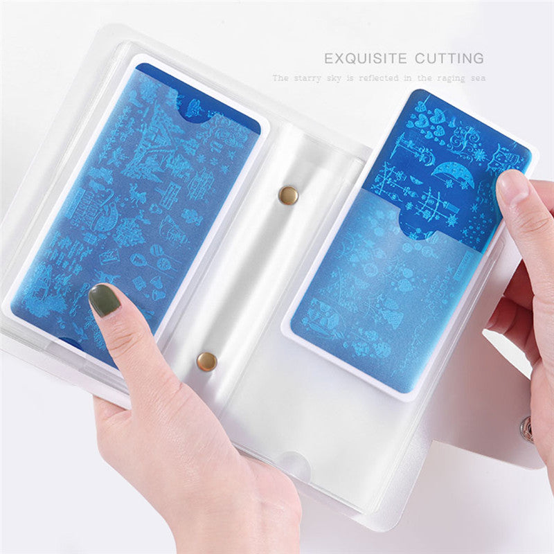 20 slots Holographic Nail Art Stamping Plates Empty Template Case